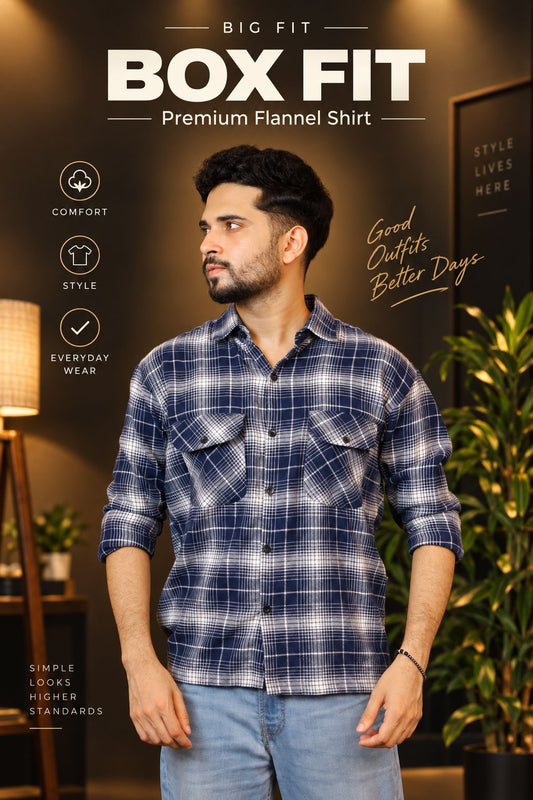 Nevy Blue Colour Check Shirt-BX1