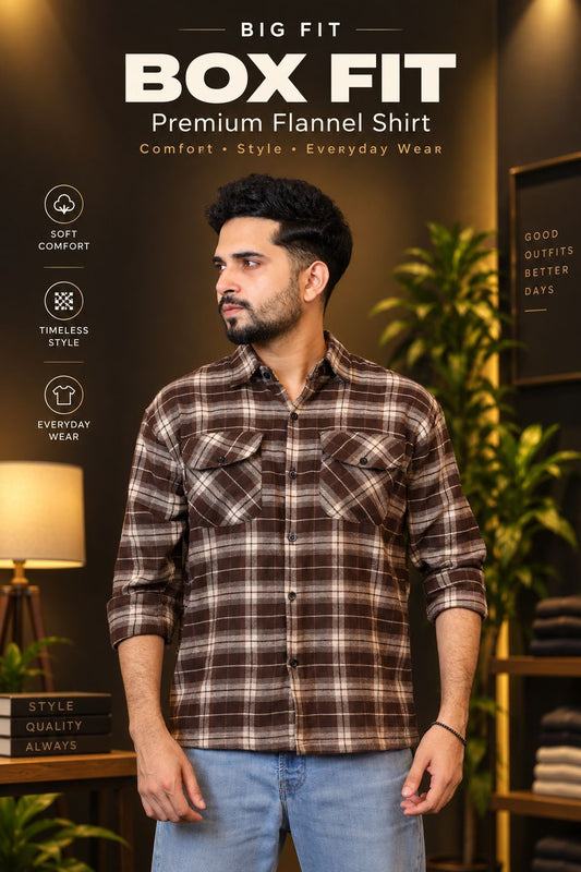 Chocolate Colour Check Shirt-BX1