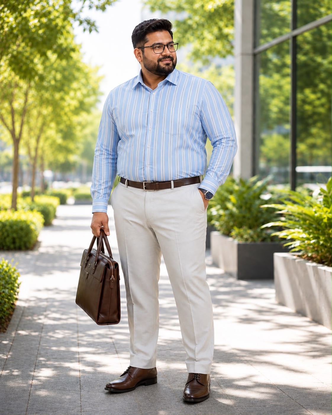 Sky Blue Stripe Shirt-PCS