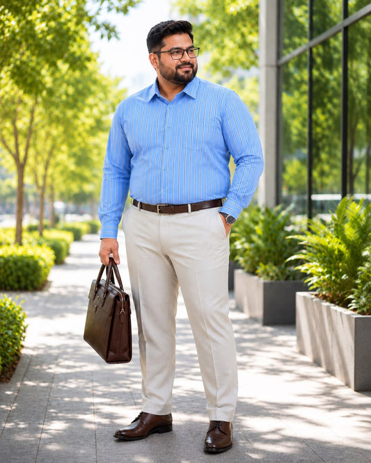 Royal Blue Stripe Shirt-PCS