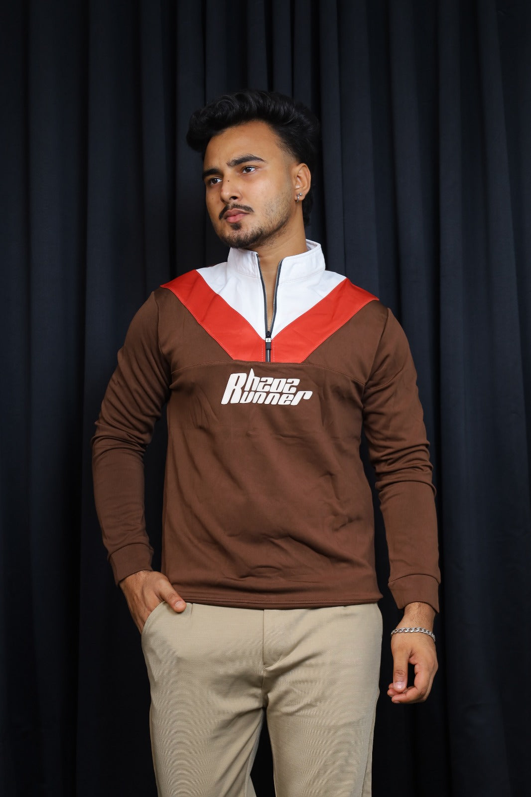 Chocolate Colour Sweatshirt-V