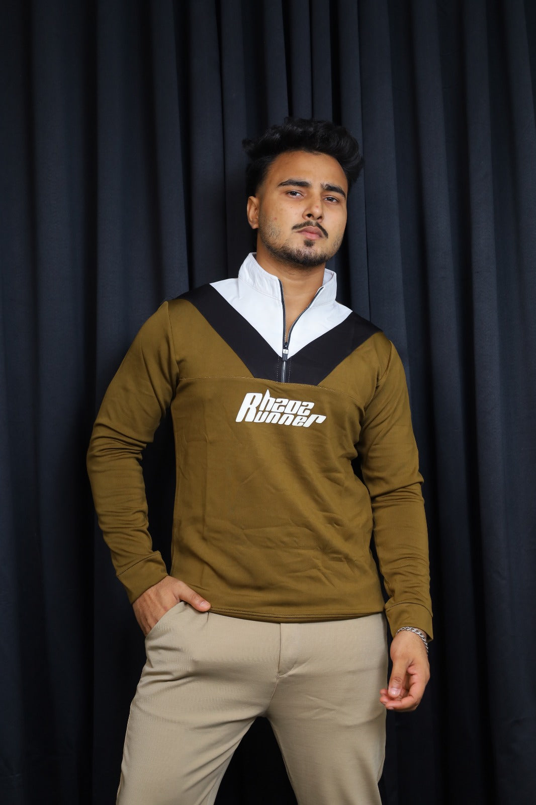 Olive Colour Sweatshirt-V