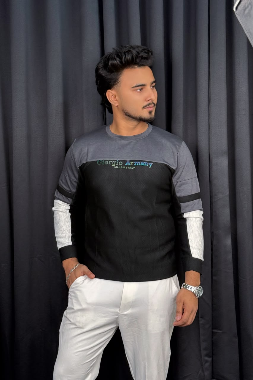 Gray Contarst Sweatshirt |AGS