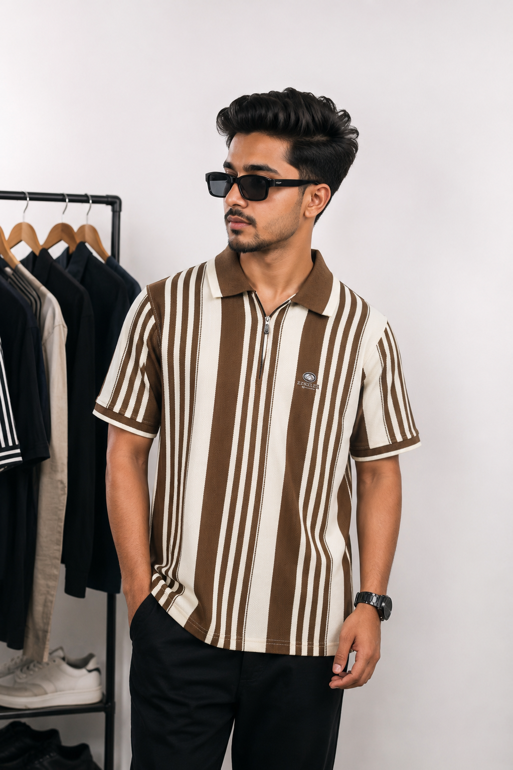 Chocolate Contrast Polo T-Shirt |CNR