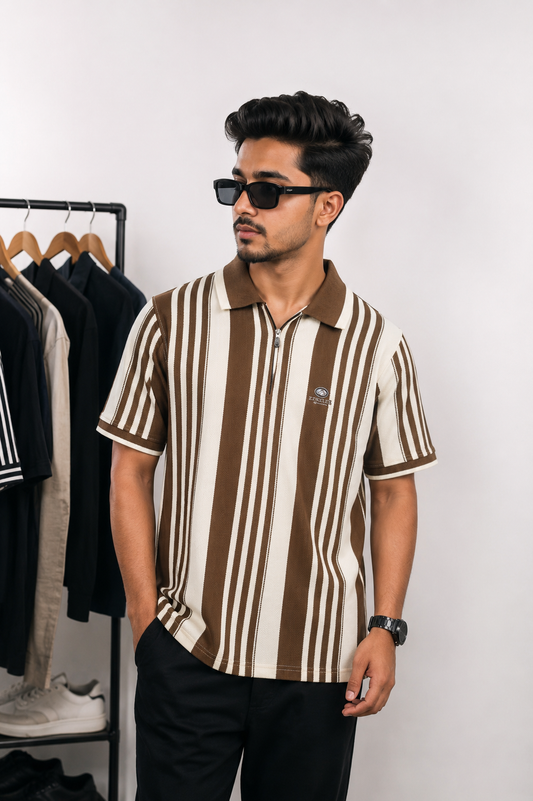 Chocolate Contrast Polo T-Shirt |CNR